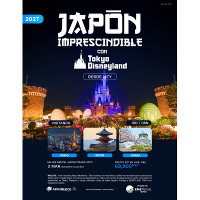 Japón Imprescindible con Disney desde Monterrey 2027
